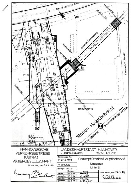 Lageplan Ostkopf Station Hauptbahnhof, D 207/121 Lageplan Ostkopf Station Hauptbahnhof, D 207/121