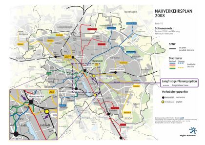 Nahverkehrsplan 2008 mit Tunneltrasse der D-Linie Nahverkehrsplan 2008 mit Tunneltrasse der D-Linie