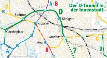 Der D-Tunnel in der Innenstadt Der D-Tunnel in der Innenstadt