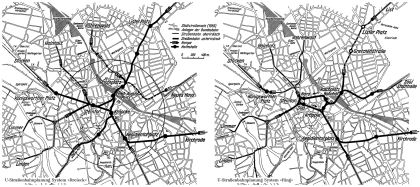 U-Straßenbahnplanungen 1959 mit System „Dreieck” und „Ring” U-Straßenbahnplanungen 1959 mit System „Dreieck” und „Ring”