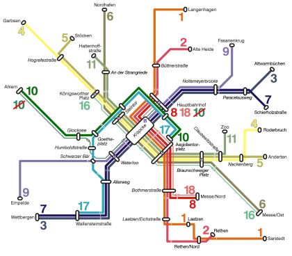 Netzplan Nr. 1: Das heutige Liniennetz Netzplan Nr. 1: Das heutige Liniennetz
