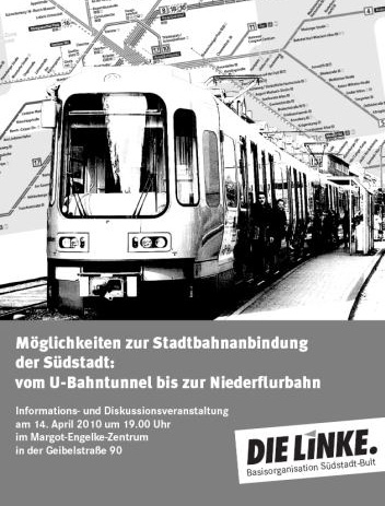 Modellfoto Einladung zum Vortrag über die Sallstraße der Partei Die Linke vom 06.04.2010.